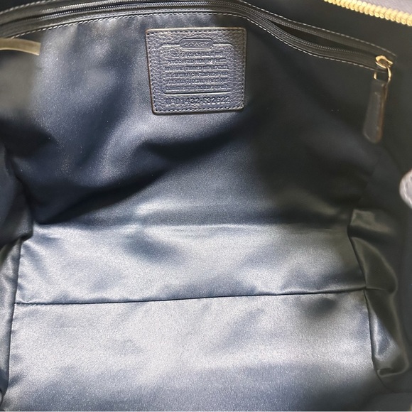 Coach Park Carrie Large Tote in Signature Denim Canvas with Blue Leather Trim - Picture 10 of 12